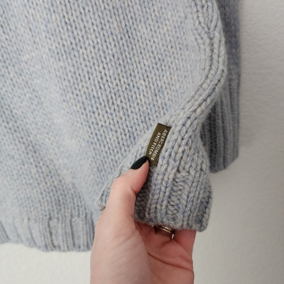 ABERCROMBIE & FITCH x VINTAGE wool knit sweater in blue size L - Picture 5 of 7